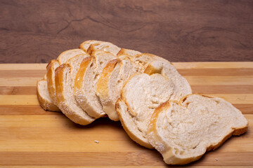 slices of bread on board