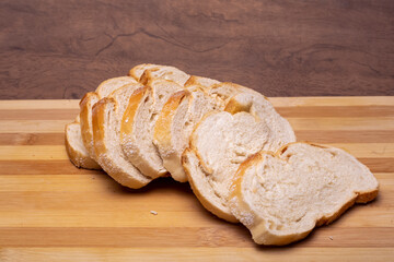 slices of bread on board