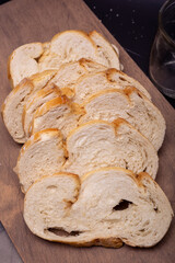 slices of bread on board