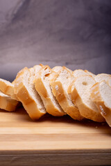 slices of bread on board