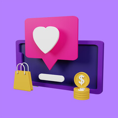 Feedback 3D Icon Illustration for your website, user interface, and presentation. 3D render Illustration.