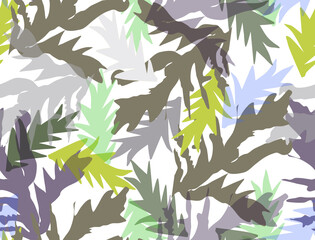 Seamless pattern with tropical trees