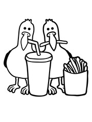 Geklautes Fast Food Möwen 