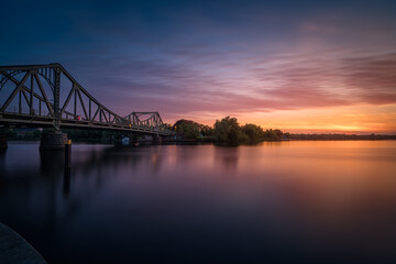 Fototapeta na wymiar Glienicker bridge at sunset