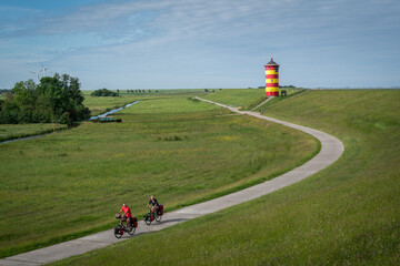 lighthouse pilsum at the North Sea
