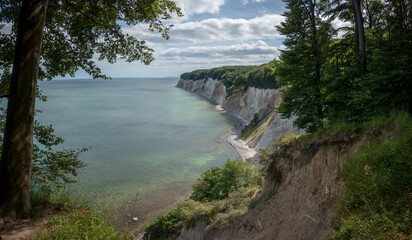 chalk cliff on Ruegen at the Baltic Sea 