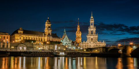 old town with elbe river in Dresden