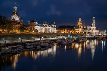 old town in Dresden during blue hour