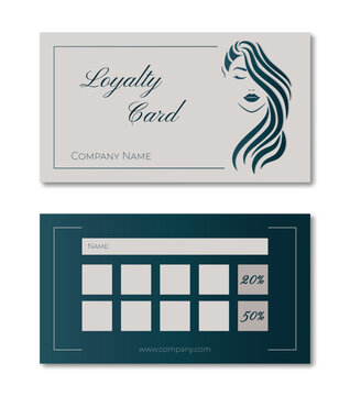 Loyalty Card. Beauty. Barber. Vector.