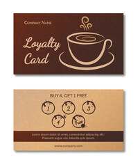 Loyalty Card. Coffee Shop. Vector.