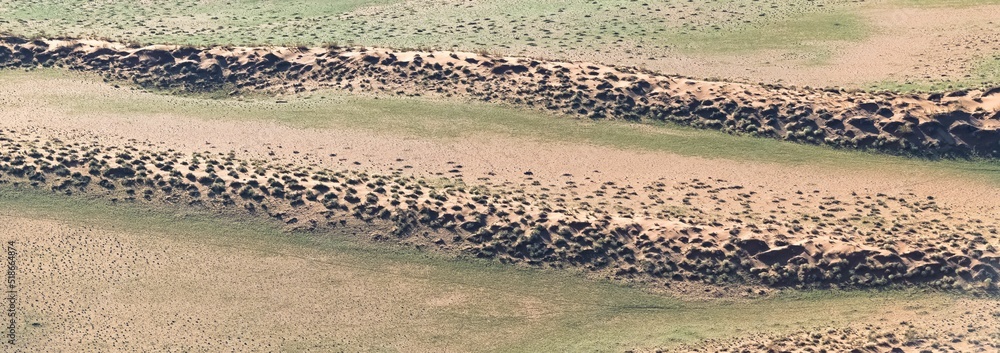 Poster Namibia, aerial view of the Namib desert