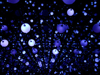 Blue bubbles in dark background