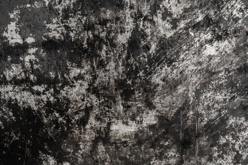 Black and white old grunge scratched metal surface steel background damaged outdated texture obsolete shabby