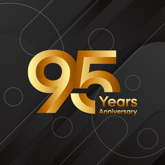 95 years anniversary celebrations logo design concept. Vector templates