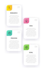 Vertical infographic design with icons and 4 options or steps. Thin line. Infographics business concept. Can be used for info graphics, flow charts, presentations, mobile web sites, printed materials.