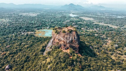 Pidurangala Sigiriya, ruins of palace and fortress complex,"Lion Rock". Tourist attraction,Sri Lanka