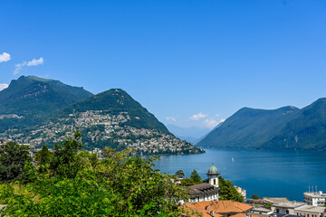 Lugano, Luganersee, Lago di Lugano, See, Seeufer, Monte Brè, Castagnola, Aussichtsberg, Wanderweg, Sommer, Tessin, Schweiz