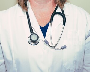 Upper body shot of female Doctor with Stethoscope © Matt Fowler KC