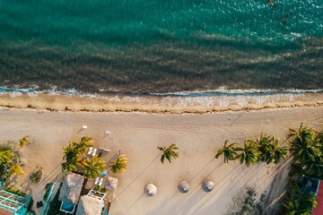 Top view of Beaches of Placencia in the Stann Creek District of southern Belize