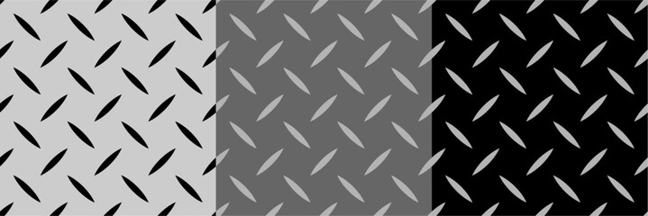 Industrial Metal Surface Texture Seamless Pattern Editable Vector Illustration Set
