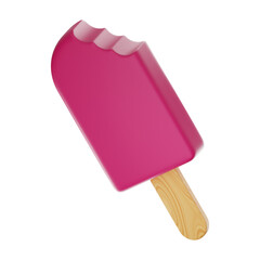 Food Pink Ice Cream Icon 3d Rendering 