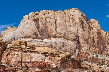 Contorted and Eroded Sandstone Walls in the Desert