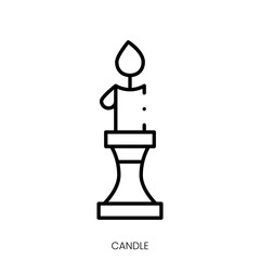 candle icon. Linear style sign isolated on white background. Vector illustration