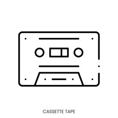 cassette tape icon. Linear style sign isolated on white background. Vector illustration