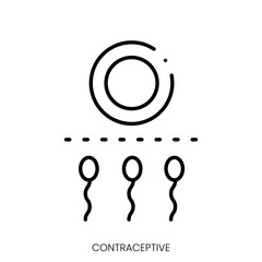 contraceptive icon. Linear style sign isolated on white background. Vector illustration