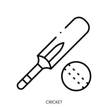 cricket icon. Linear style sign isolated on white background. Vector illustration