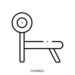 dumbbell icon. Linear style sign isolated on white background. Vector illustration