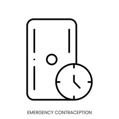 emergency contraception icon. Linear style sign isolated on white background. Vector illustration