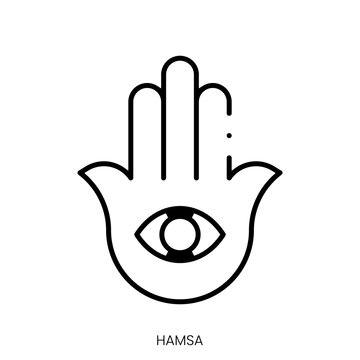 hamsa icon. Linear style sign isolated on white background. Vector illustration