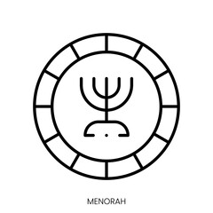 menorah icon. Linear style sign isolated on white background. Vector illustration