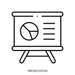 presentation icon. Linear style sign isolated on white background. Vector illustration