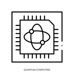 quantum computing icon. Linear style sign isolated on white background. Vector illustration