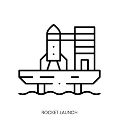 rocket launch icon. Linear style sign isolated on white background. Vector illustration