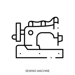 sewing machine icon. Linear style sign isolated on white background. Vector illustration