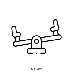 seesaw icon. Linear style sign isolated on white background. Vector illustration