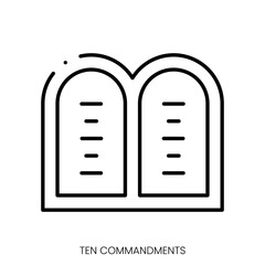 ten commandments icon. Linear style sign isolated on white background. Vector illustration - obrazy, fototapety, plakaty