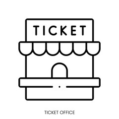 ticket office icon. Linear style sign isolated on white background. Vector illustration