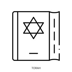 torah icon. Linear style sign isolated on white background. Vector illustration