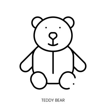 teddy bear icon. Linear style sign isolated on white background. Vector illustration