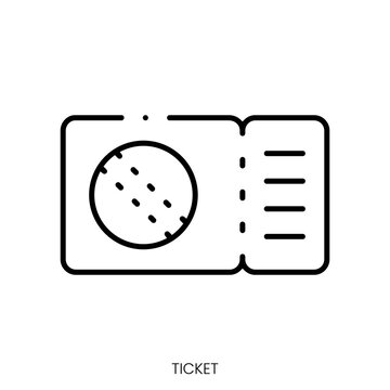 ticket icon. Linear style sign isolated on white background. Vector illustration