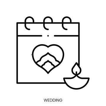 wedding icon. Linear style sign isolated on white background. Vector illustration