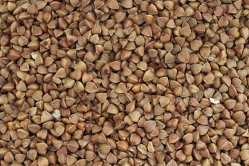 Buckwheat groats top view.