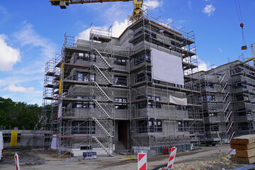 Housing construction on a building site Halle an der Saale