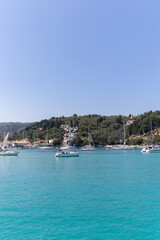Fototapeta na wymiar Summer vacation at Lakka Paxoi (Paxi) Greek Ionian Island 