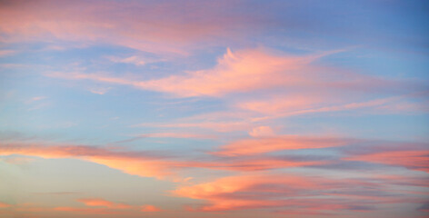 Beautiful sunset sky as a romantic background
