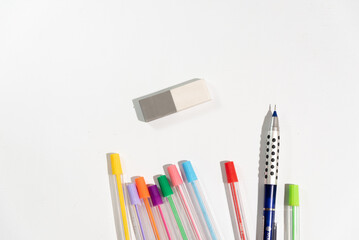 Obraz premium school equipment on a white table